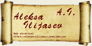 Aleksa Ilijašev vizit kartica